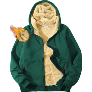 Ghassy Co. Erkek Ultra Termal Sherpa Astarlı Kapüşonlu Fermuarlı Cepli Kışlık Sweatshirt