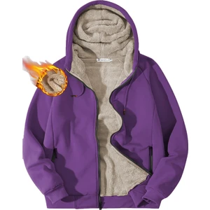 Ghassy Co. Erkek Ultra Termal Sherpa Astarlı Kapüşonlu Fermuarlı Cepli Kışlık Sweatshirt