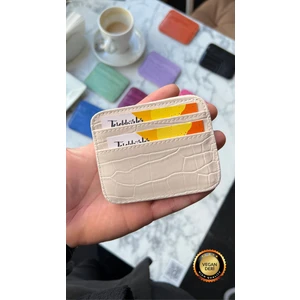 Venüs Krem 4 Kart Bölmeli Çift Taraflı Süper Slim Kartlık(Vegan Deri)