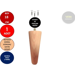 Vera Hediyelik Eşya 18 cm Ahşap Konik Ayak Koltuk Ayağı Baza Ayağı Mobilya Ayağı Dolap Ayağı 3301000000717