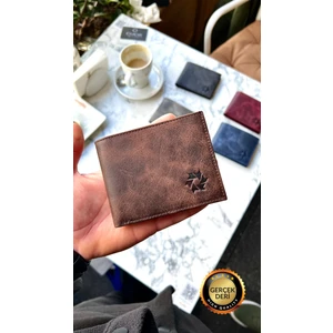 Texas Vintage Kahve Hakiki Deri Kişiye Özel İsim Baskılı Erkek Cüzdanı(KULLANIŞLI MODEL)