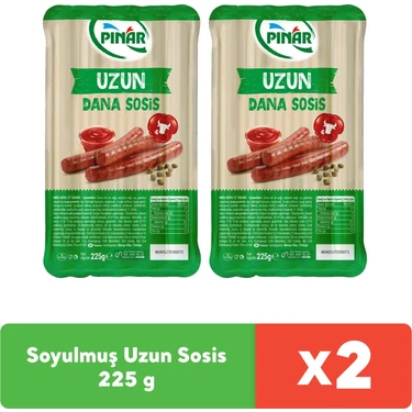 Pınar Soyulmuş Dana Uzun Sosis 225 g x 2