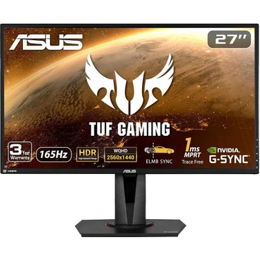 Asus TUF VG27AQ 27" 165Hz 1ms (HDMI+Display) FREESYNC/G-SYNC  QHD IPS