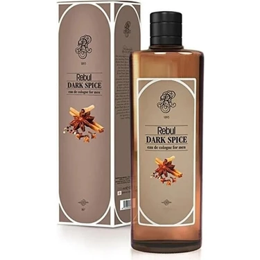 Rebul dark Spice 250 Ml Kolonya Cam Şişe 80 Derece Baharatlı Aqua Kokusuyla Modern Erkekler