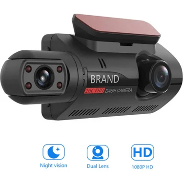 3 Inç Wifi 1080P Gece Görüş Dashcam 170 Geniş Açı Çift Lens Arka  Dvr IPS Ekran Araç Içi