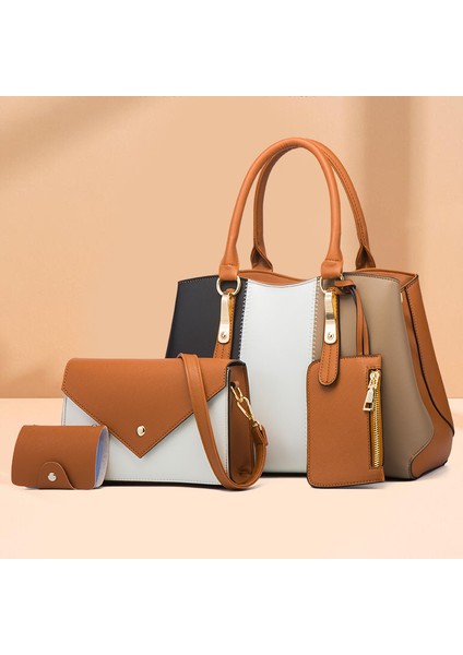 Moda Kontrast Renkli Kadın Çantası Kadın Çantası Tek Omuz Çapraz Vücut Çantası Kayınvalide Çantası Dört Parçalı Kadın Çantası (Yurt Dışından)