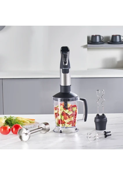 Handmaid 1966h Inox, XLarge Hazneli, Çift Bıçaklı Blender Set