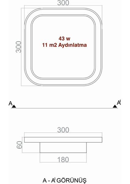 voxlamp lighting solutions Plafonia Kare LED Plafonyer Avize 30X30 cm