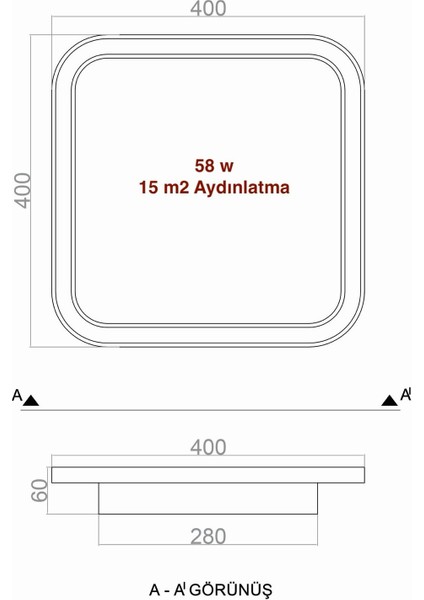 voxlamp lighting solutions Plafonia Kare LED Plafonyer Avize 40X40 cm