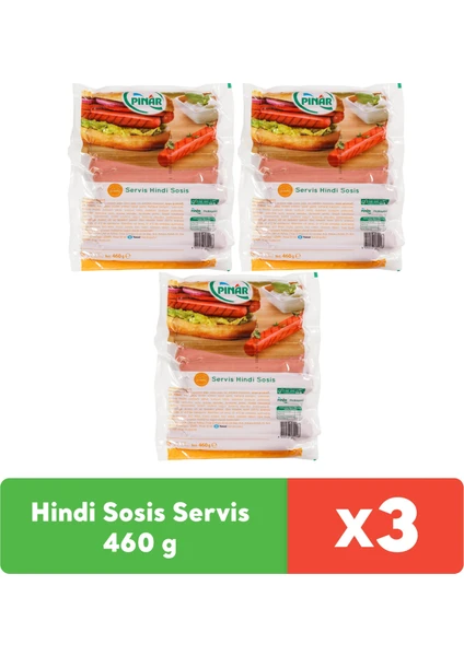 Hindi Sosis Servis 460 gr x 3 Adet