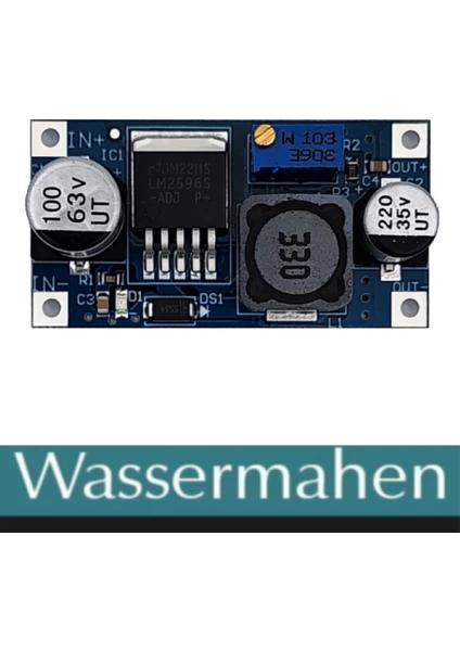 Wassermahen LM2596 3A Step-Down Dc-Dc Gerilim Düşürücü 3V-40V Giriş, 1,25V-30V Çıkış (1 Adet)