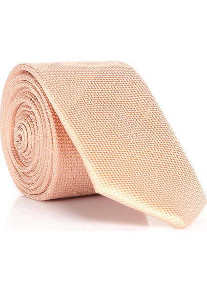 Pudra Slim Fit Düz Renk Dokuma Kravat / Ddk-38