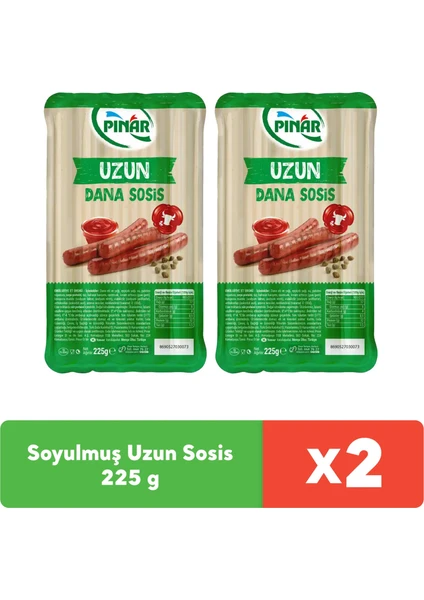 Soyulmuş Dana Uzun Sosis 225 g x 2 adet