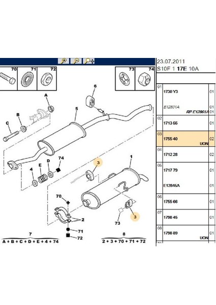 Egzoz Lastiği 106 205 309 405 Saxo (175540)