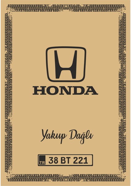 Paspas Kağıdı Honda Logo ve Kişiye Özel Baskı 100 Ad. 35X50 cm