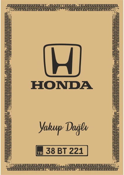 Çağ Ofset Matbaa Paspas Kağıdı Honda Logo ve Kişiye Özel Baskı 100 Ad. 35X50 cm