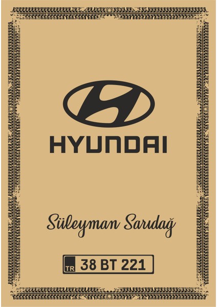 Paspas Kağıdı Hyundai Logo ve Kişiye Özel Baskı 100 Ad. 35X50 cm