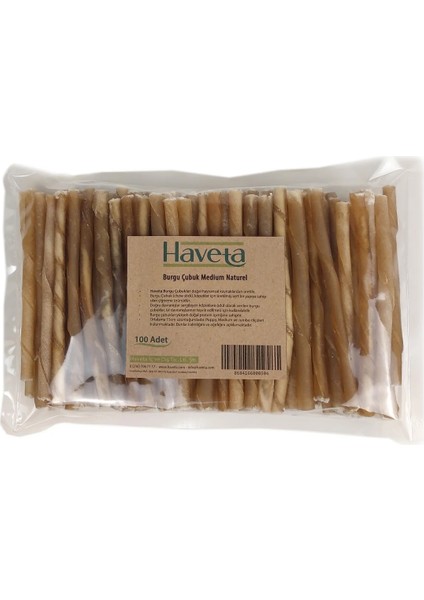 Burgu Çubuk Medium Naturel 100 Adet