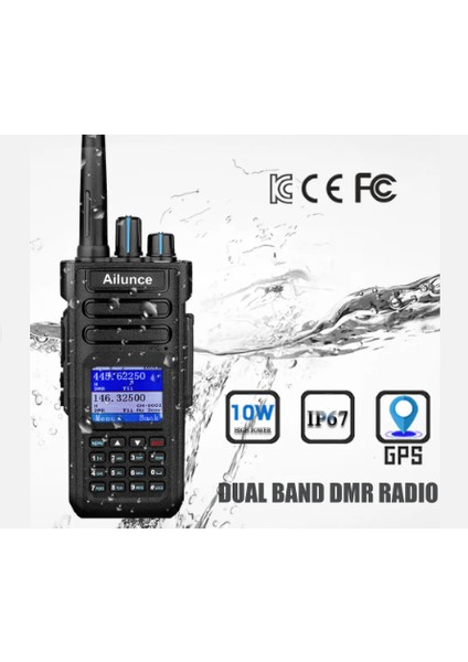 Hd1 IP67 Fpp Çift Bantlı Ikili Zaman Yuvası Dmr Amatör Radyo  Uzun Menzilli Amatör İki Yönlü Walkie Tallie (GPS DAHİLDİR)