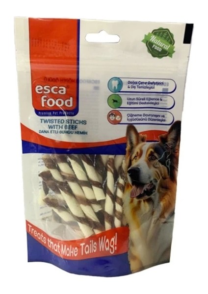 Esca Dana Etli Sargılı Burgu Kemik Köpek Ödülü 8 cm 25'li