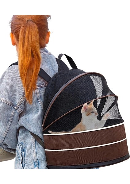 Iki Fonksiyonlu Genişletilebilir Kedi Küçük Irk Köpek Sırt Taşıma Çantası Kahverengi fırsatları