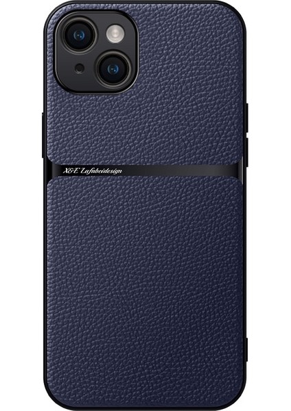 iPhone 14 Plus Lychee Desenli Manyetik Çekim Cep Telefonu Kılıfı (Yurt Dışından)