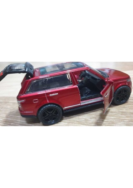 Die Cast Metal Range Rover Jip 12 cm Oyuncak Araba Çek Bırak Model Araba Kapı Bagaj Açılır Kırmızı