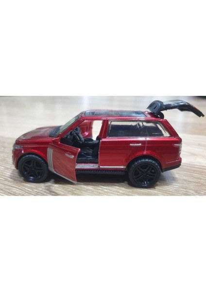 Die Cast Metal Range Rover Jip 12 cm Oyuncak Araba Çek Bırak Model Araba Kapı Bagaj Açılır Kırmızı