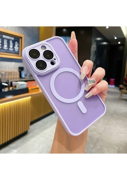 iPhone 15 Plus Cilt Hissi Manyetik Çekim Cep Telefonu Kılıfı (Yurt Dışından)