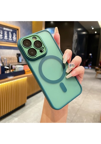 iPhone 15 Plus Cilt Hissi Manyetik Çekim Cep Telefonu Kılıfı (Yurt Dışından)