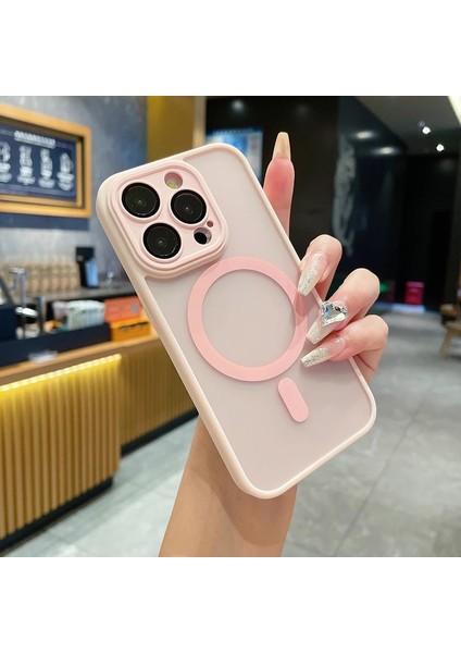 iPhone 15 Plus Cilt Hissi Manyetik Çekim Cep Telefonu Kılıfı (Yurt Dışından)