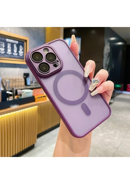 iPhone 15 Plus Cilt Hissi Manyetik Çekim Cep Telefonu Kılıfı (Yurt Dışından)