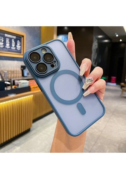 iPhone 15 Plus Cilt Hissi Manyetik Çekim Cep Telefonu Kılıfı (Yurt Dışından)