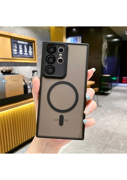 Samsung Galaxy S22 Ultra Cilt Hissi Manyetik Çekim Cep Telefonu Kılıfı (Yurt Dışından)