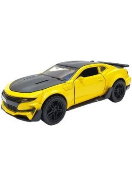 12 cm Çek Bırak Oyuncak Metal Araba Kapıları Açılır Chevrolet Camaro Zl1 Sarı