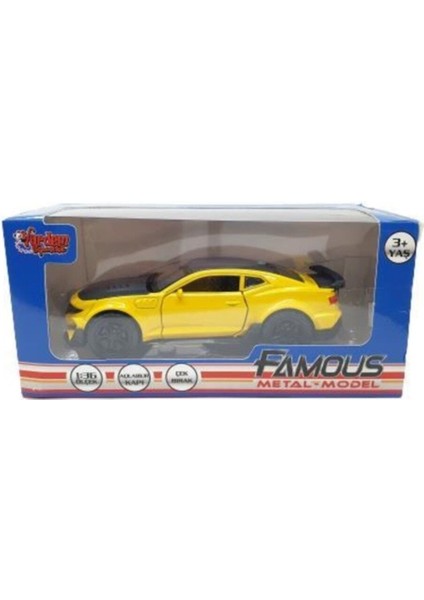 12 cm Çek Bırak Oyuncak Metal Araba Kapıları Açılır Chevrolet Camaro Zl1 Sarı indirimleri