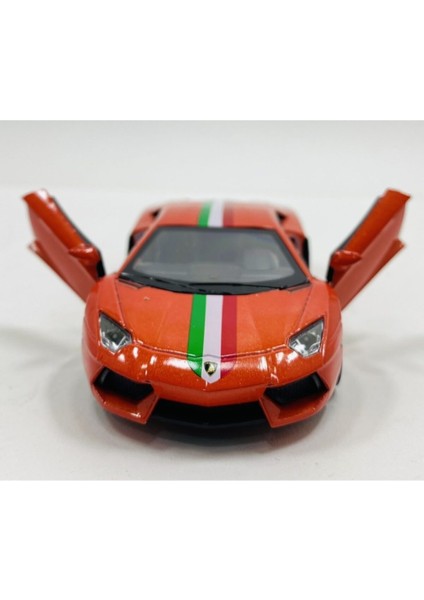 Lamborghini Aventador LP700-4 Model Metal Araba 1-38 Ölçek Lisanslı Turuncu