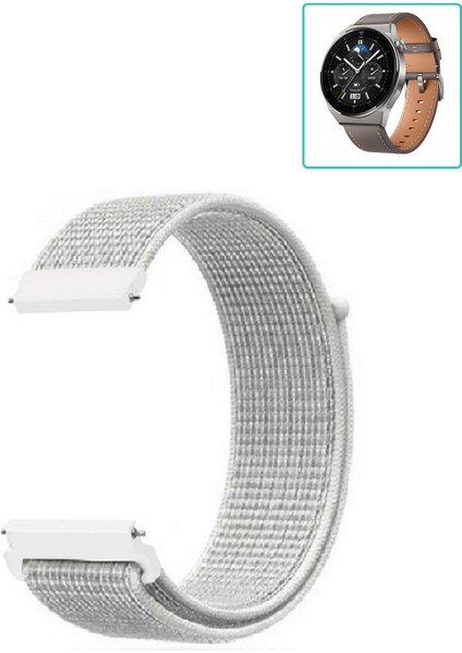 Huawei Watch Gt3 Pro 46MM Uyumlu Kordon Kumaş Desenli Cırt Cırtlı Spor Kayış