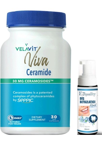 Viva Ceramide Seramid Içeren Takviye Edici Gıda 30 Kapsül- Diş Beyazlatıcı Köpük Hediye