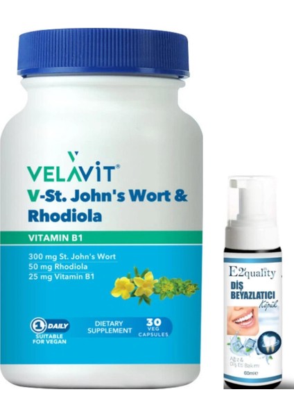 V-St.johns Wort Rhodiola Takviye Edici Gıda 30 Kapsül- Diş Beyazlatıcı Köpük Hediye