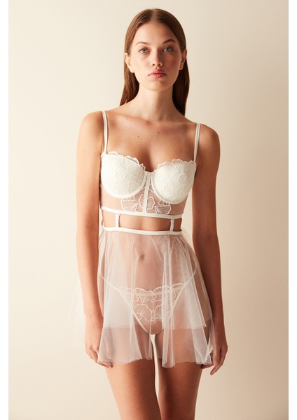 Bloom Removable Skirt Beyaz Babydoll
