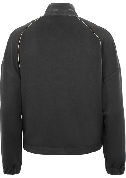 Altessa Siyah Kadın Deri Detaylı Sweatshirt modelleri