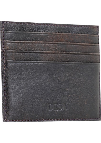 Vidal Kahve Kadın Eskitme Deri Kartlık modelleri