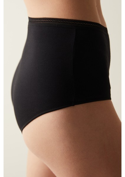 Easy Cotton Trim Yüksek Bel Siyah Slip Külot fiyatları