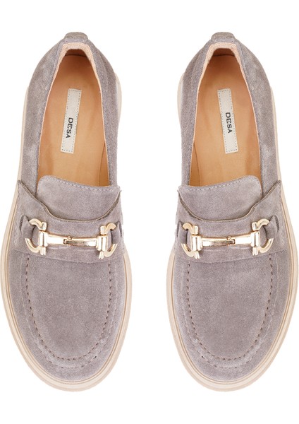Cliff Vizon Kadın Toka Aksesuarlı Süet Deri Loafer fırsatları