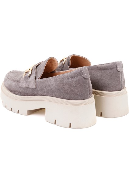 Cliff Vizon Kadın Toka Aksesuarlı Süet Deri Loafer indirimleri