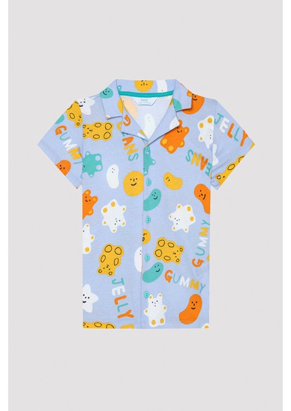 Erkek Çocuk Bonbon Çok Renkli Pijama Takımı