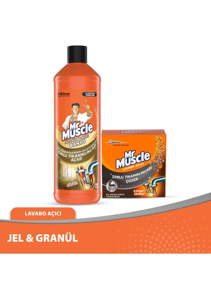 Mr. Muscle Jel ve Granüllü Lavabo Açıcı Temizlik Seti