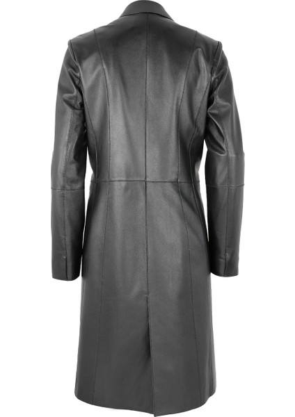 Canika Siyah Kadın Deri Blazer Trençkot modelleri