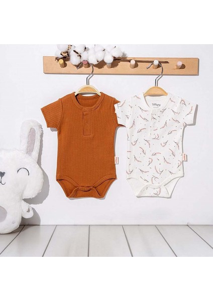 Wheat Theme 2'li Yarım Kollu Bebek Body 53008